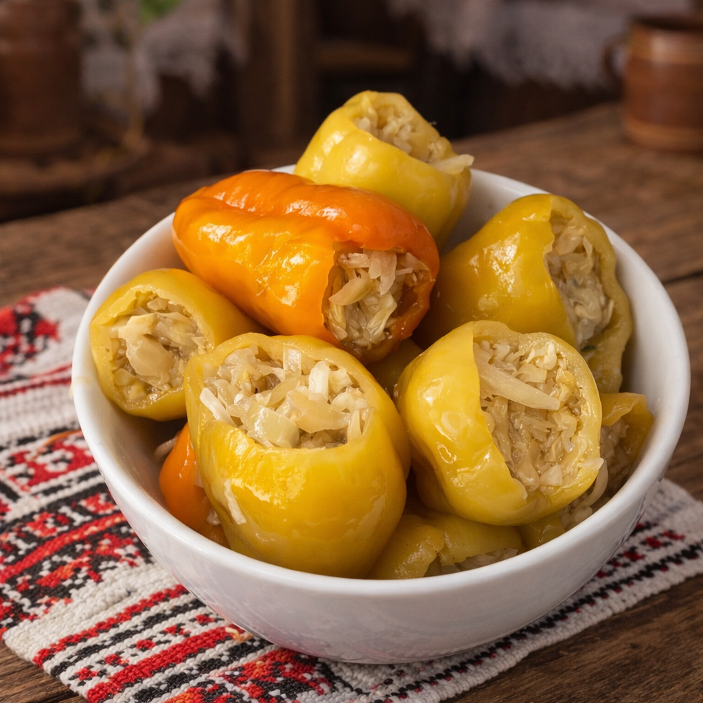 Ardei umpluti cu varza in saramura 1.500 GR